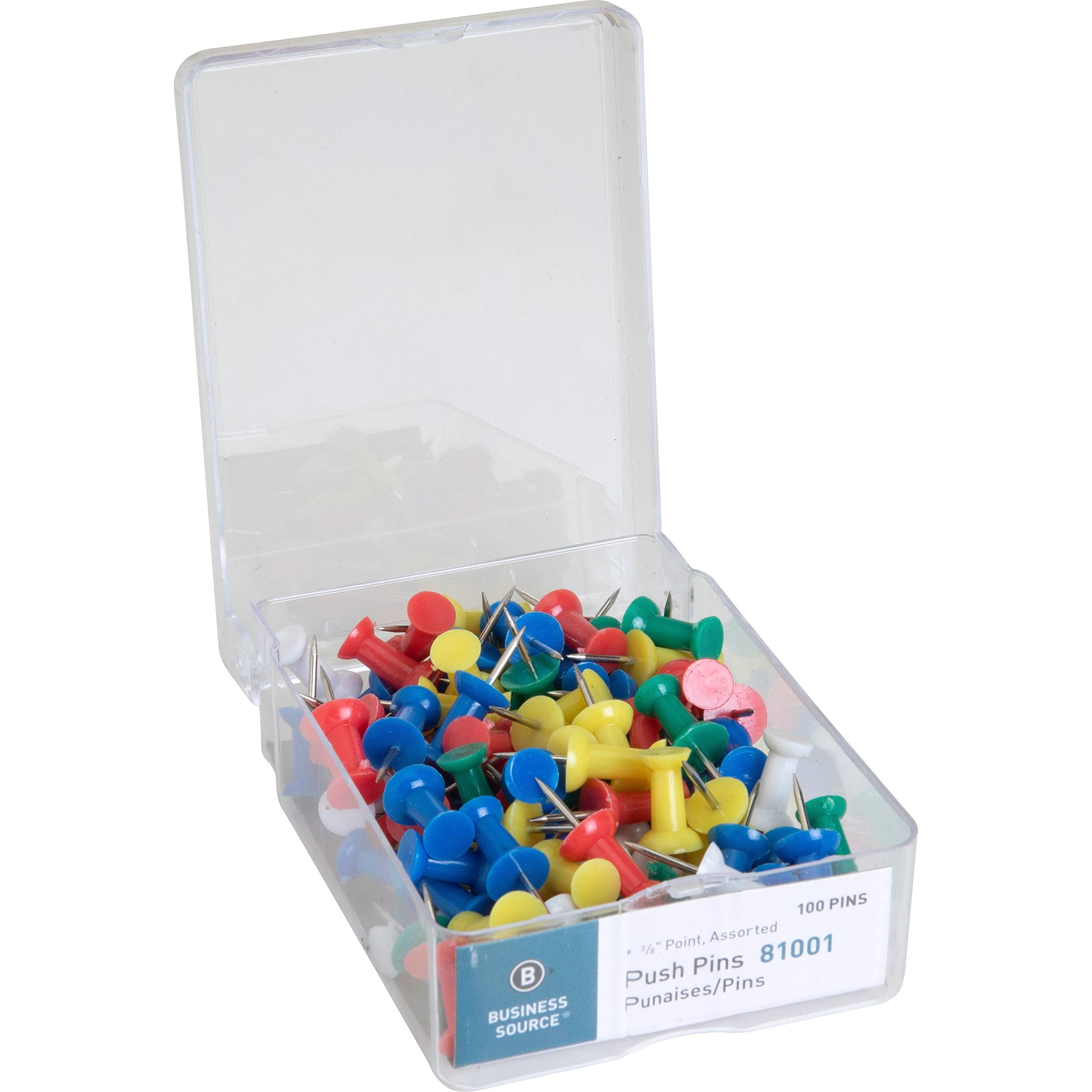 Sparco Pushpins, 3/8in, Assorted Colors, Box Of 100