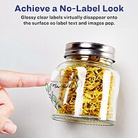 Avery Glossy Clear Heart Labels, Sure Feed Technology, 1.5" x 1.5", 200 Glossy Clear Labels, Print-to-The-Edge, Laser/Inkjet Printable 200 labels