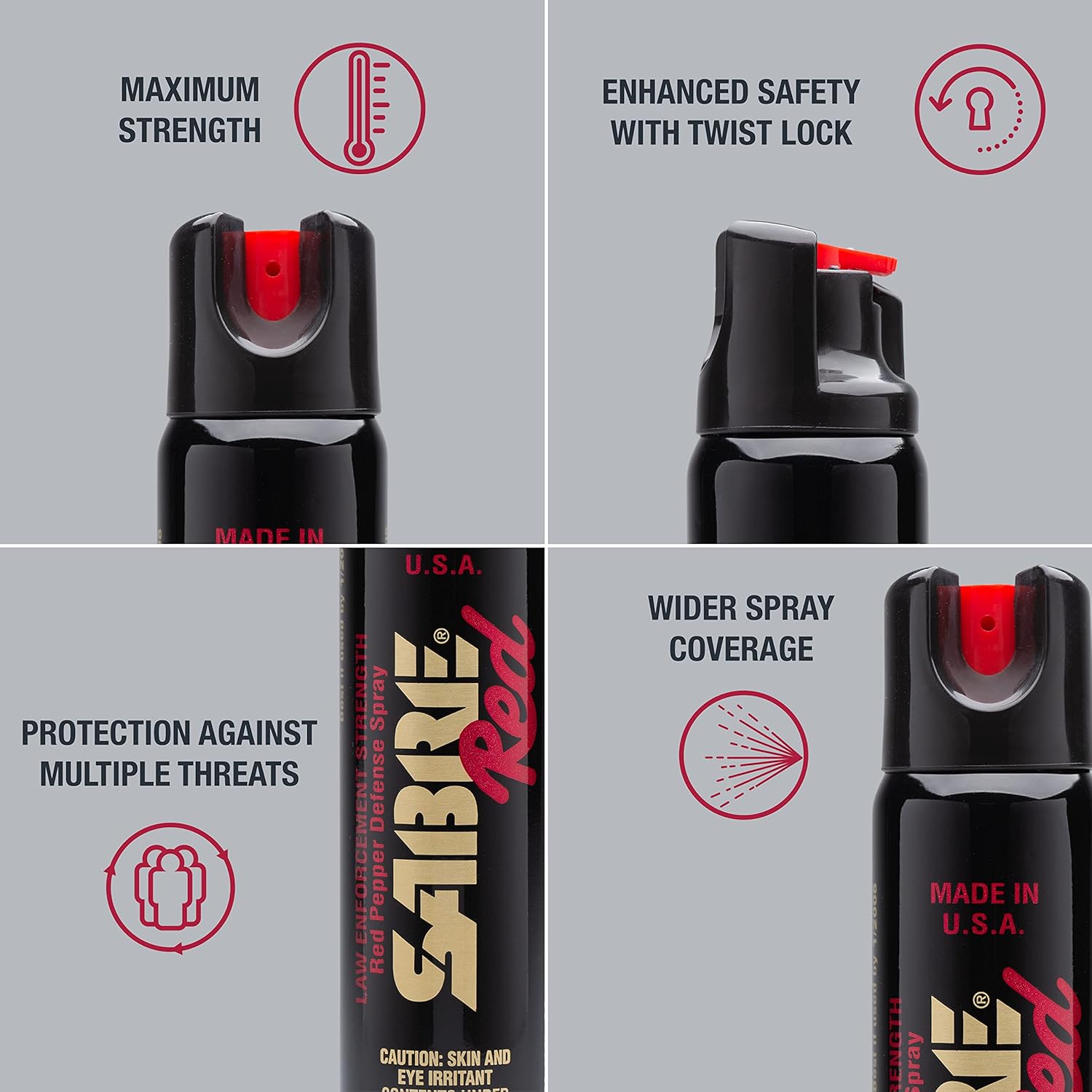 SABRE Magnum 120 Pepper Spray, 35 Bursts, 12-Foot (4-Meter) Range, Extra Large 92.4 Gram Canister, Wide Cone Spray Pattern