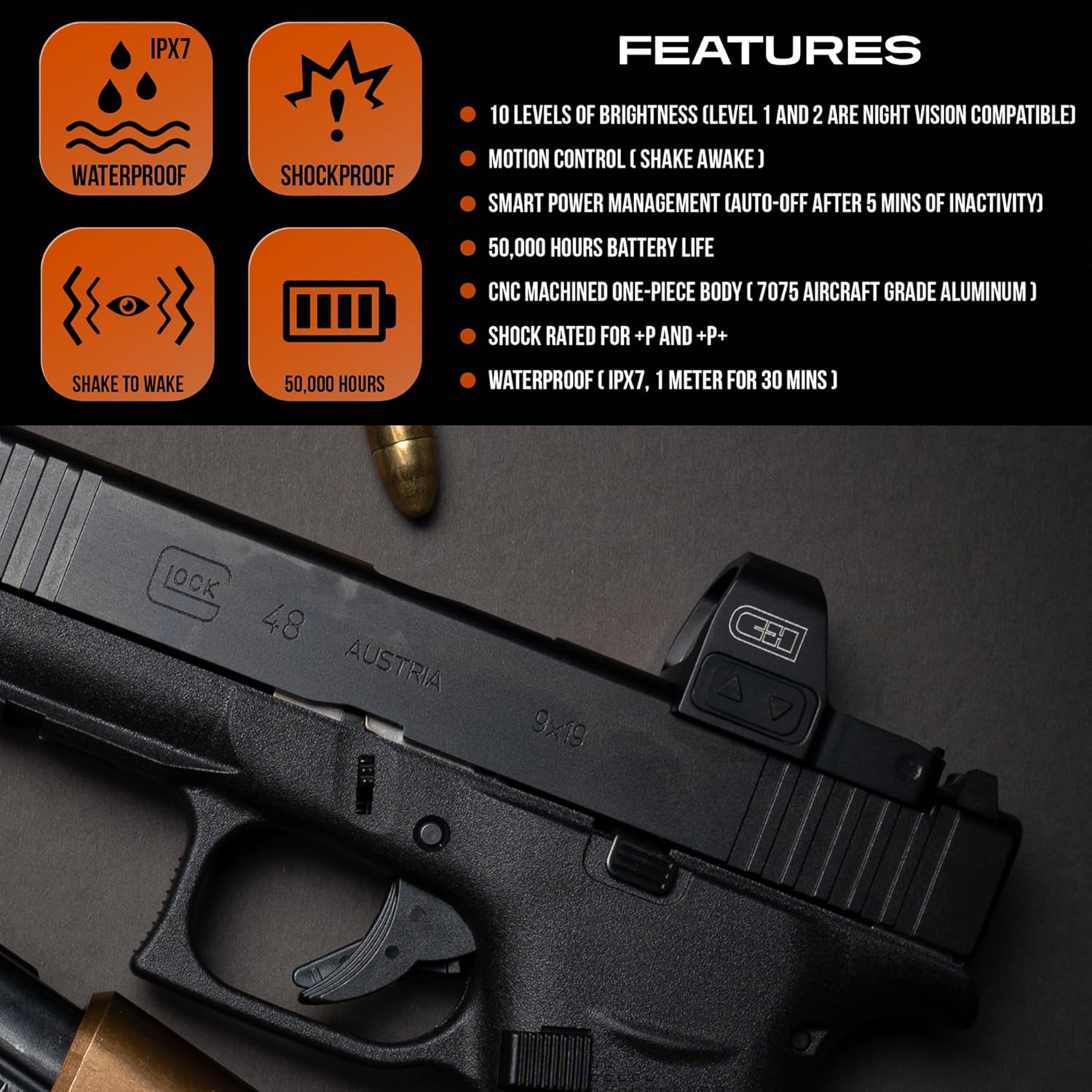 C+H EDC RMSc-Compatible Micro Red Dot Reflex Sight for Pistol