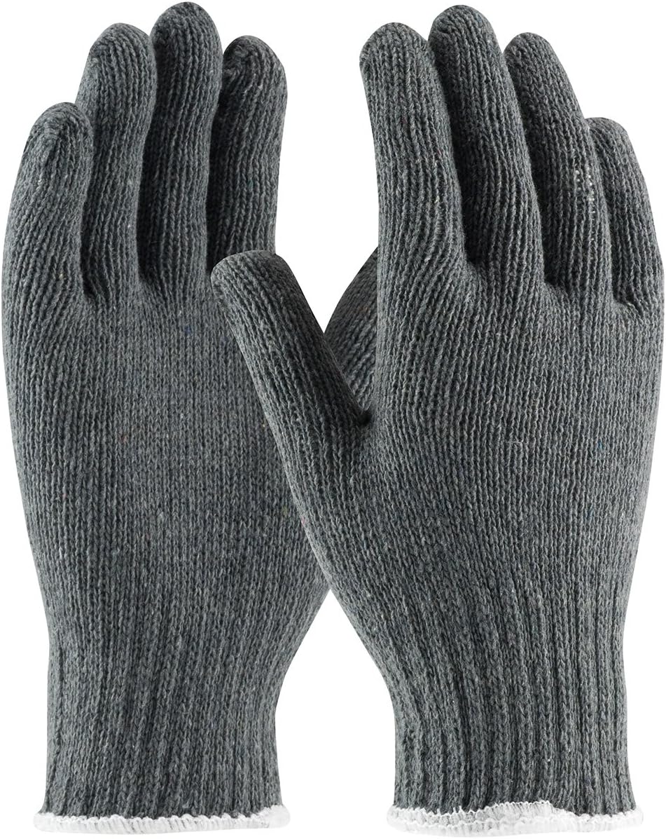 PIP Cotton/Polyester Gloves, 9in, X-Large, Gray, Pack Of 12 Pairs