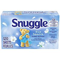 Snuggle Blue Sparkle Fabric Softener Dryer Sheets, 120 Count 120 Count (Pack of 1)