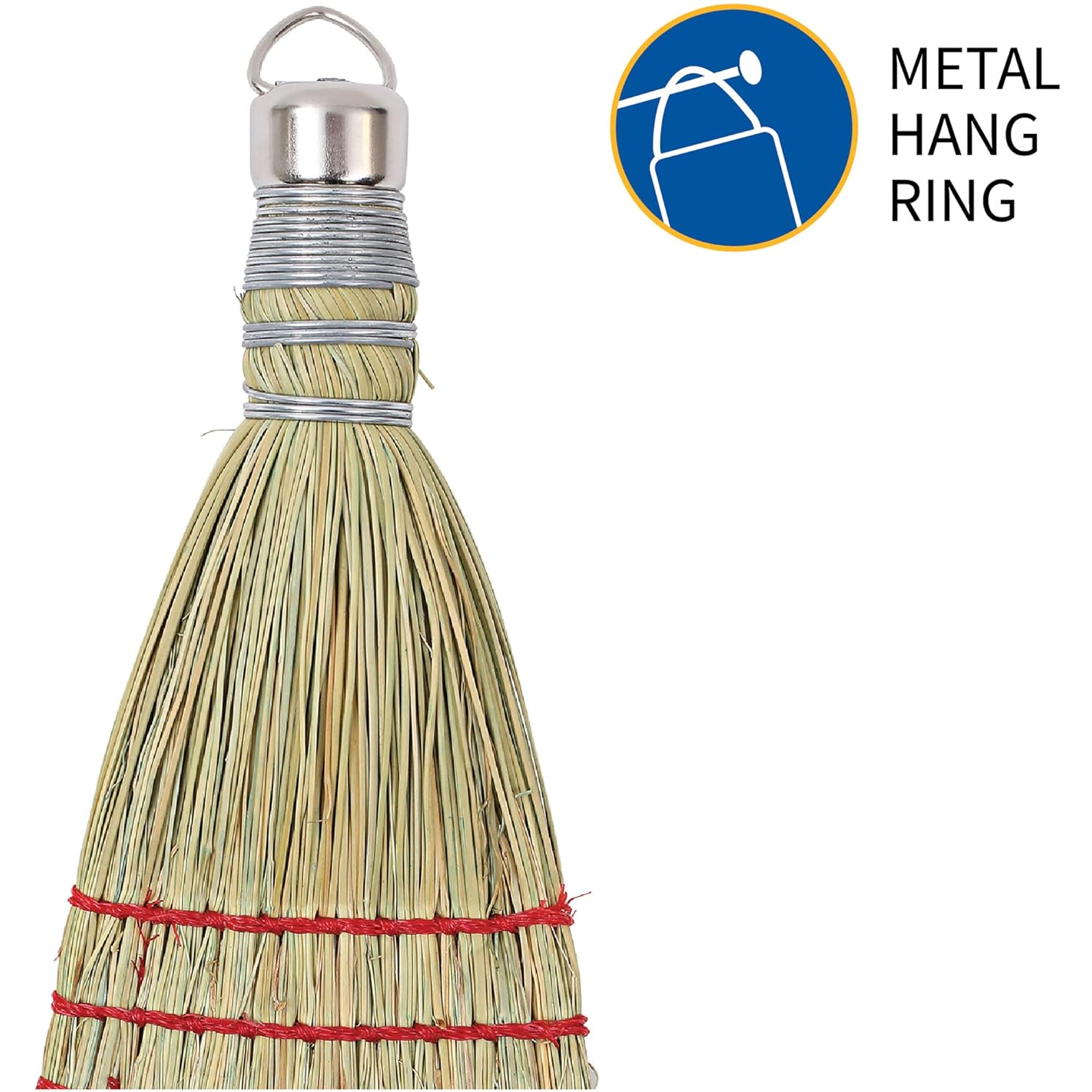 Genuine Joe Whisk Broom, Metal Hang Ring, Natural, 1 Count