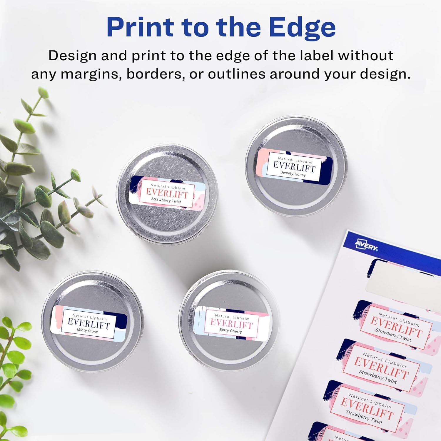 Avery Matte White Rectangle Labels, Sure Feed Technology, 0.75" x 2.25", Permanent Adhesive, Laser/Inkjet Printable