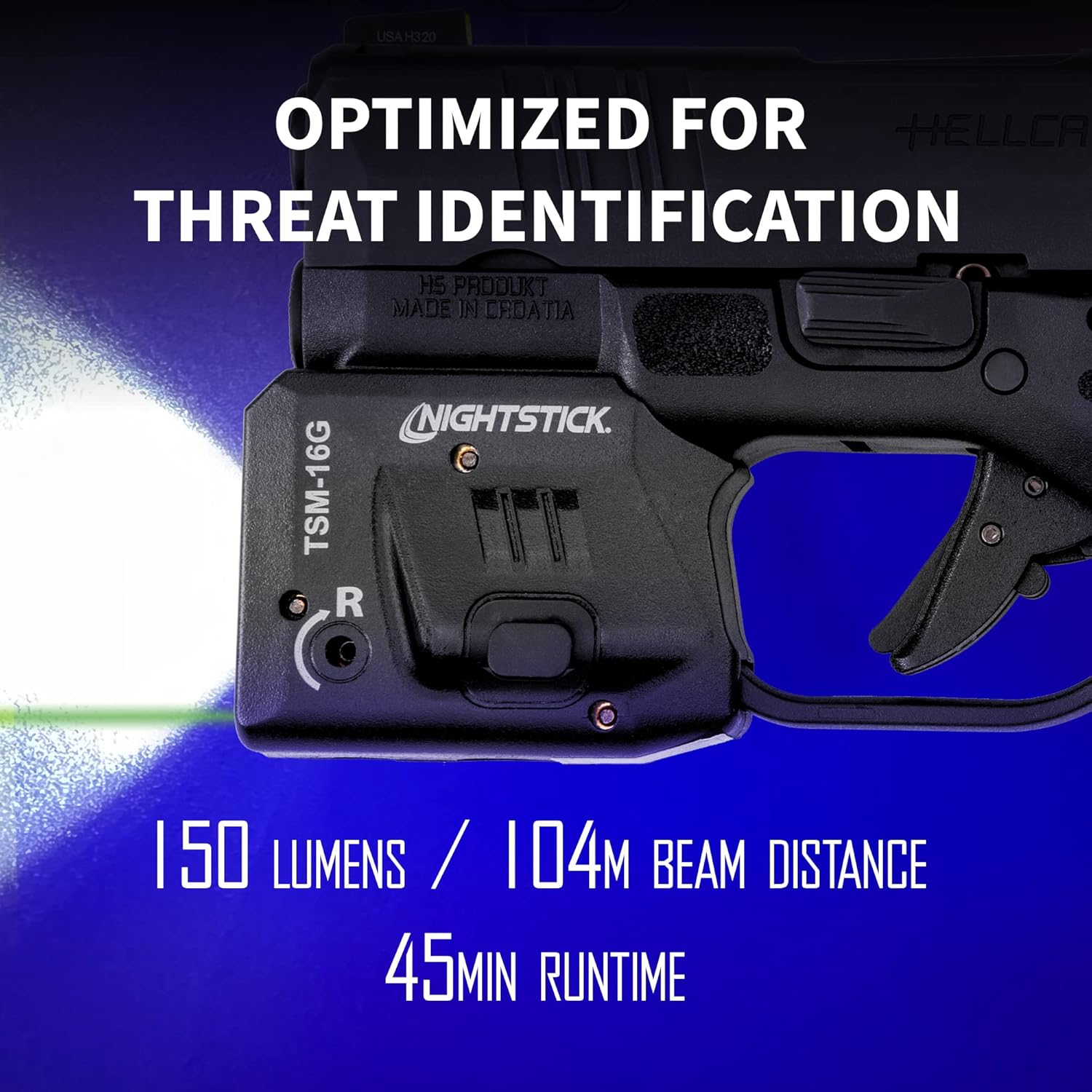 Nightstick TSM-16G 150-Lumen Rechargeable Tactical Light withGreen Laser Sight