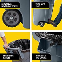 Rubbermaid Commercial Products Vented Wheeled BRUTE Trash Container, 44 Gal Gray, for Landscapers/Construction Sites/Restaurants/Back of House/Offices/Warehouses/Commercial Environments 44 Gallon