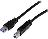 StarTech.com 1m 3 ft Certified SuperSpeed USB 3.0 A to B Cable Cord - USB 3 Cable - 1x USB 3.0 A (M), 1x USB 3.0 B (M) - 1 meter, Black (USB3CAB1M)