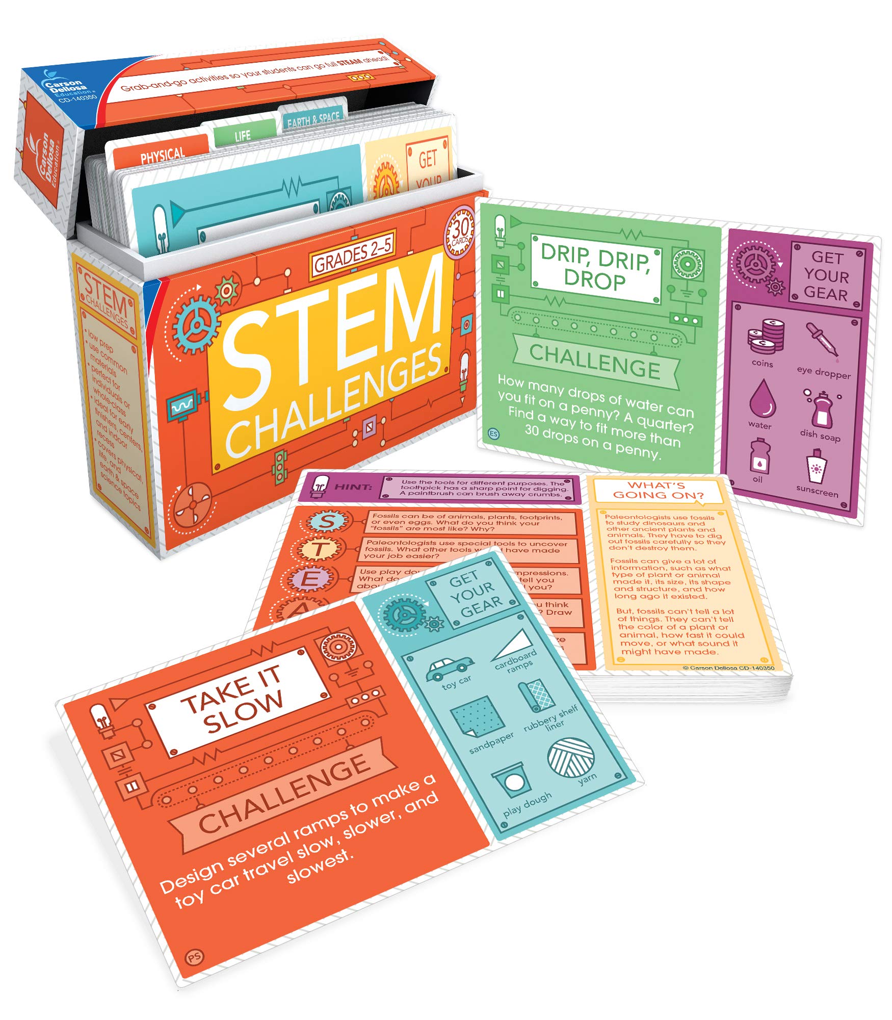 CARSON DELLOSA EDUCATION STEM Challenges Card Set for Grades 2-5