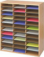 SAFCO Wood Corrugated Literature Organizer, Letter-Size