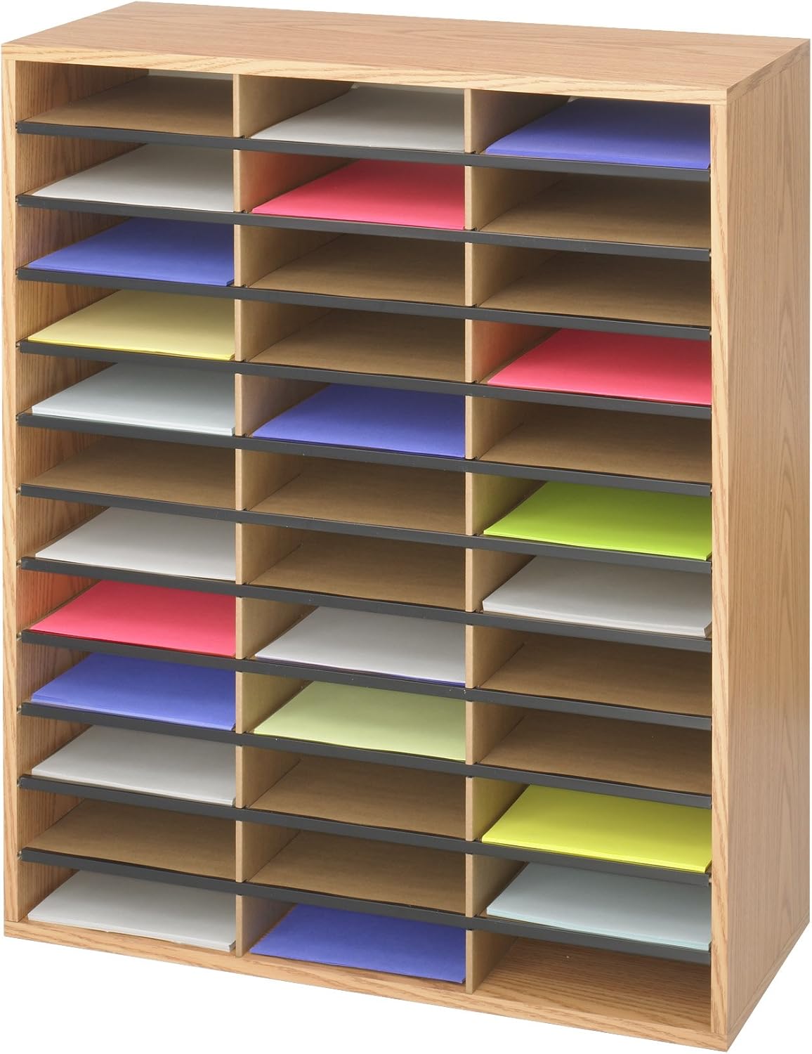 SAFCO Wood Corrugated Literature Organizer, Letter-Size