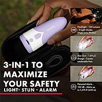 SABRE 3-in-1 Stun Gun with Personal Alarm & LED Flashlight, 1.69 µC Charge, Loud 130dB Alarm, 130 Lumen LED Light (3 Modes)