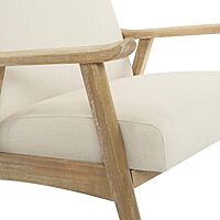 OSP Home Furnishings Weldon Chair in Linen Fabric with Brushed Natural Finished Frame
