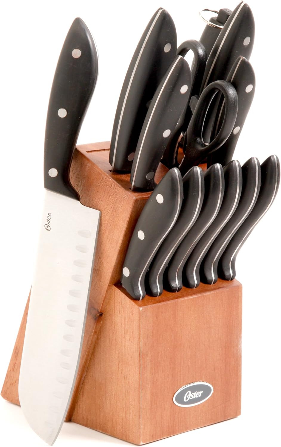 OSTER Stainless-Steel Cutlery Knife Set with Wooden Block