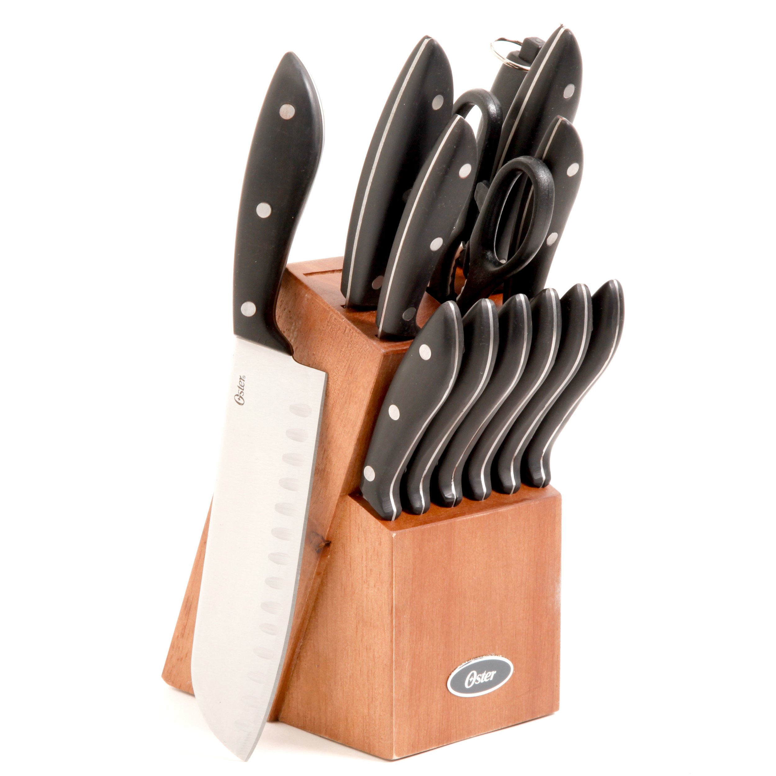 OSTER Stainless-Steel Cutlery Knife Set with Wooden Block