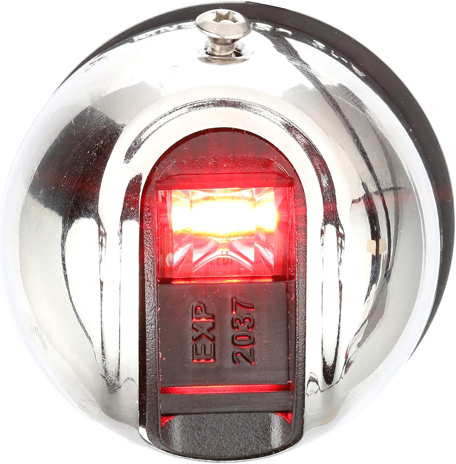 Attwood LightArmor Vertical Surface Mount Navigation Light - Oval - Port (Red) - Stainless Steel - 2NM