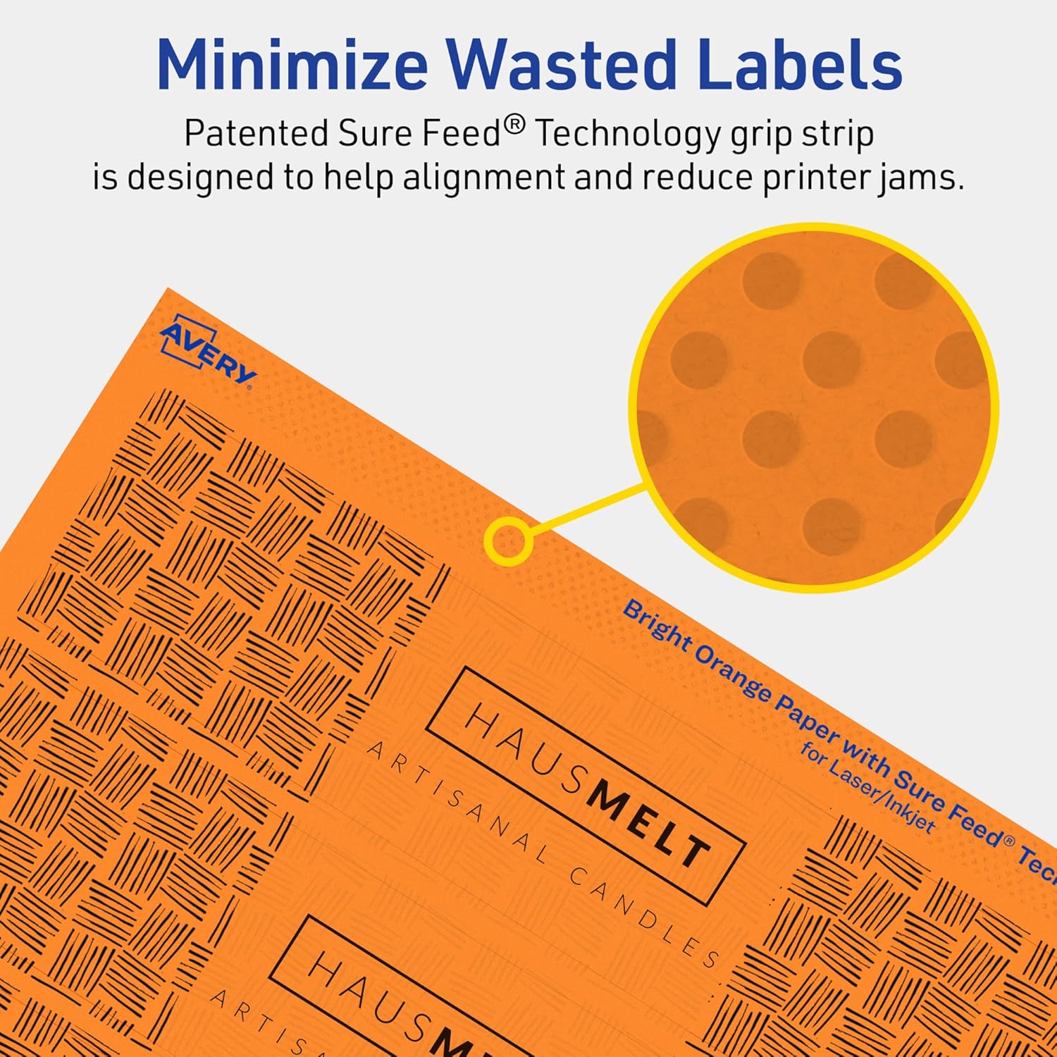 AVERY Printable Rectangle Labels, Sure Feed, 1.75 x 7.75, Bright Orange, Print-to-The-Edge, Laser/Inkjet