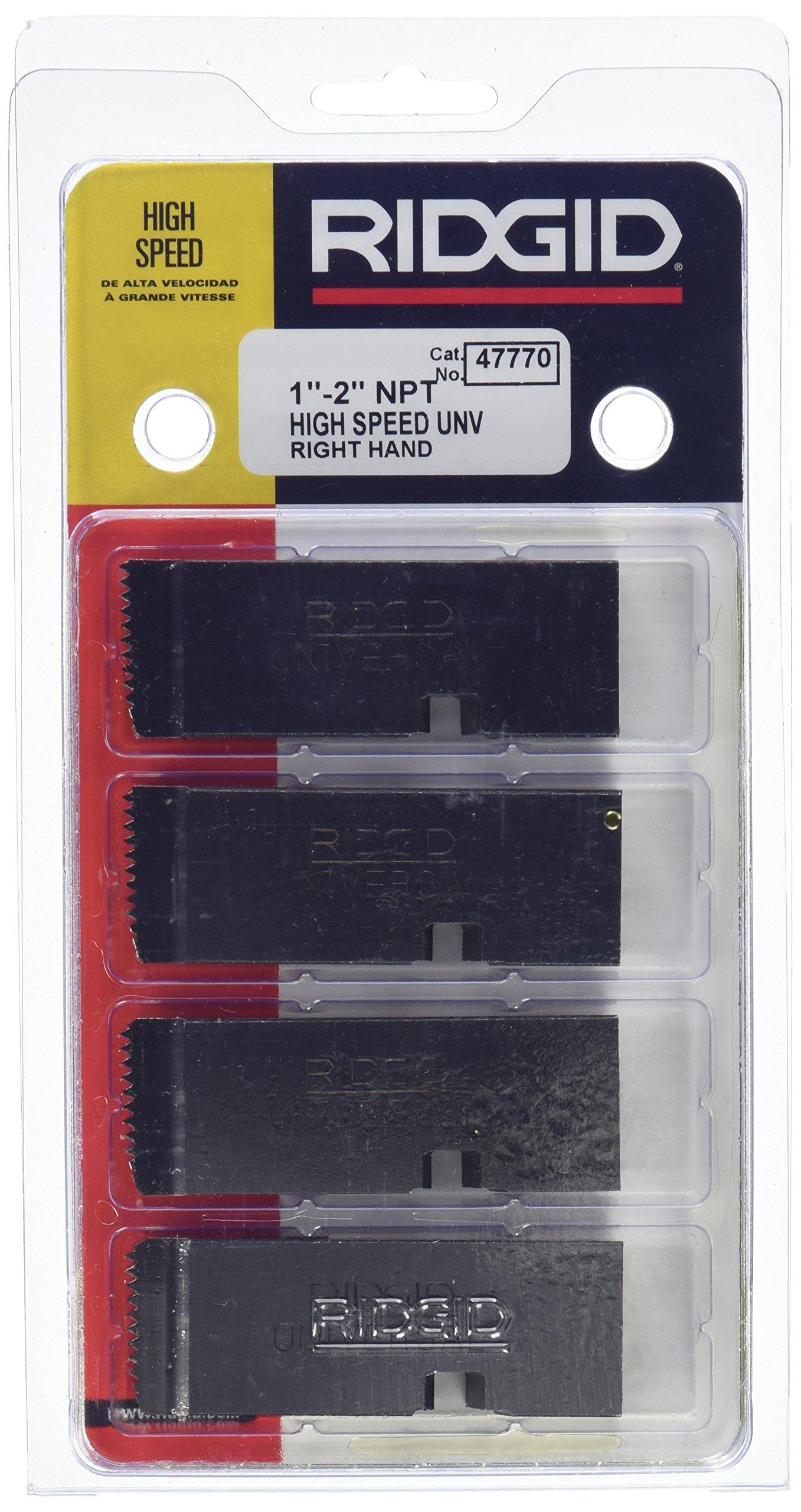 RIDGID 47770 Threading Machine Dies, Right-Handed High-Speed NPT Pipe Dies with Nominal Pipe Size of 1-Inch to 2-Inch