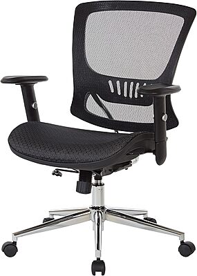 Office Star Mesh Seat and Back Office Task Chair with Lumbar Support and Height Adjustable Arms