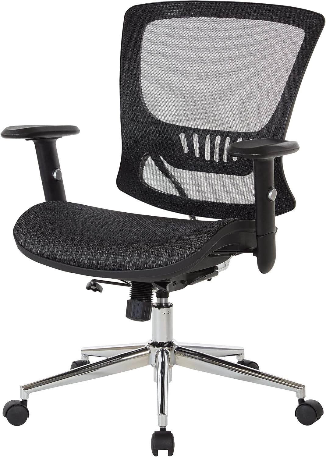 Office Star Mesh Seat and Back Office Task Chair with Lumbar Support and Height Adjustable Arms