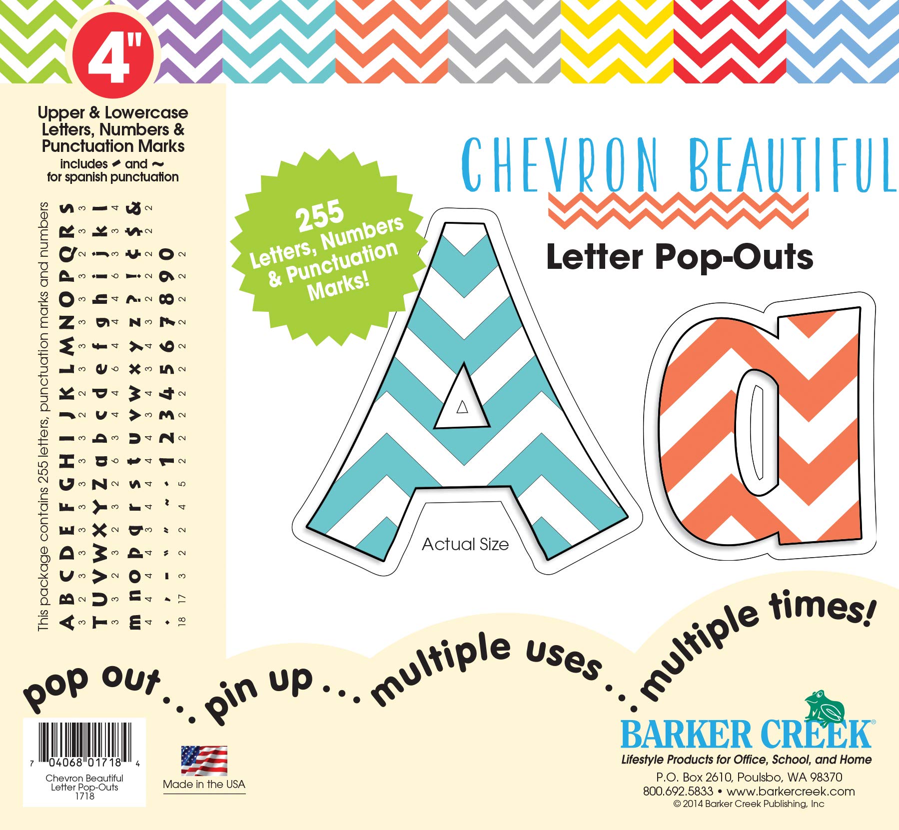 Barker Creek Letter Pop-Outs Chevron Die-Cut Cardstock