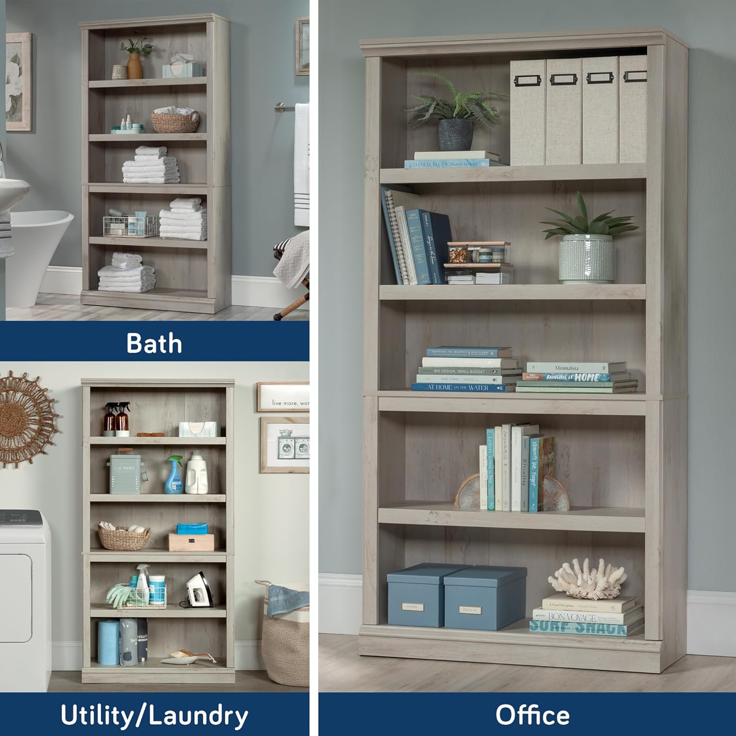 Sauder Select 5-Shelf Engineered Wood Bookcase