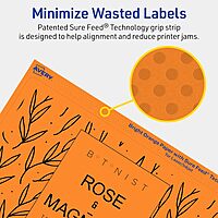 Avery Printable Rectangle Labels, Sure Feed Technology, 5" x 8-1/8", Bright Orange, Laser/Inkjet