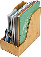 MIND READER Bamboo Desktop Organizer Office Storage