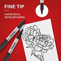 Sharpie 30162PP Permanent Markers, Fine Point, Black, 2 Count