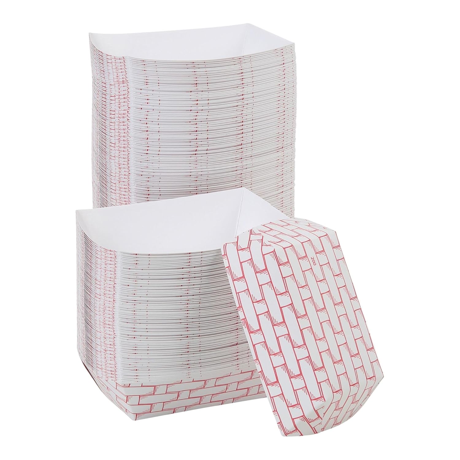 Boardwalk 30LAG200 Paper Food Baskets, 2lb Capacity, Red/White (Case of 1000)