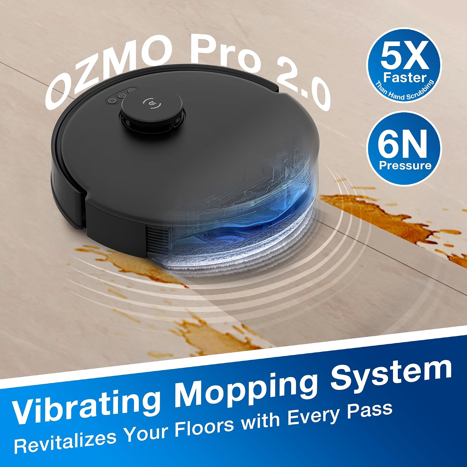 Ecovacs DEEBOT N20 PRO Robot Vacuum Cleaner - 8000Pa Suction, 300min Runtime - Black