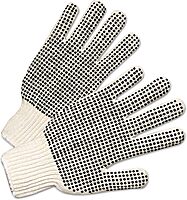 PVC Dot String Knit Gloves - regular weight string knit glove black pv