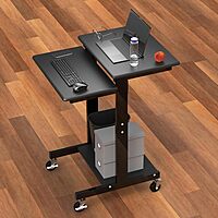 LUXOR PS3945 Adjustable-Height Presentation Workstation Black