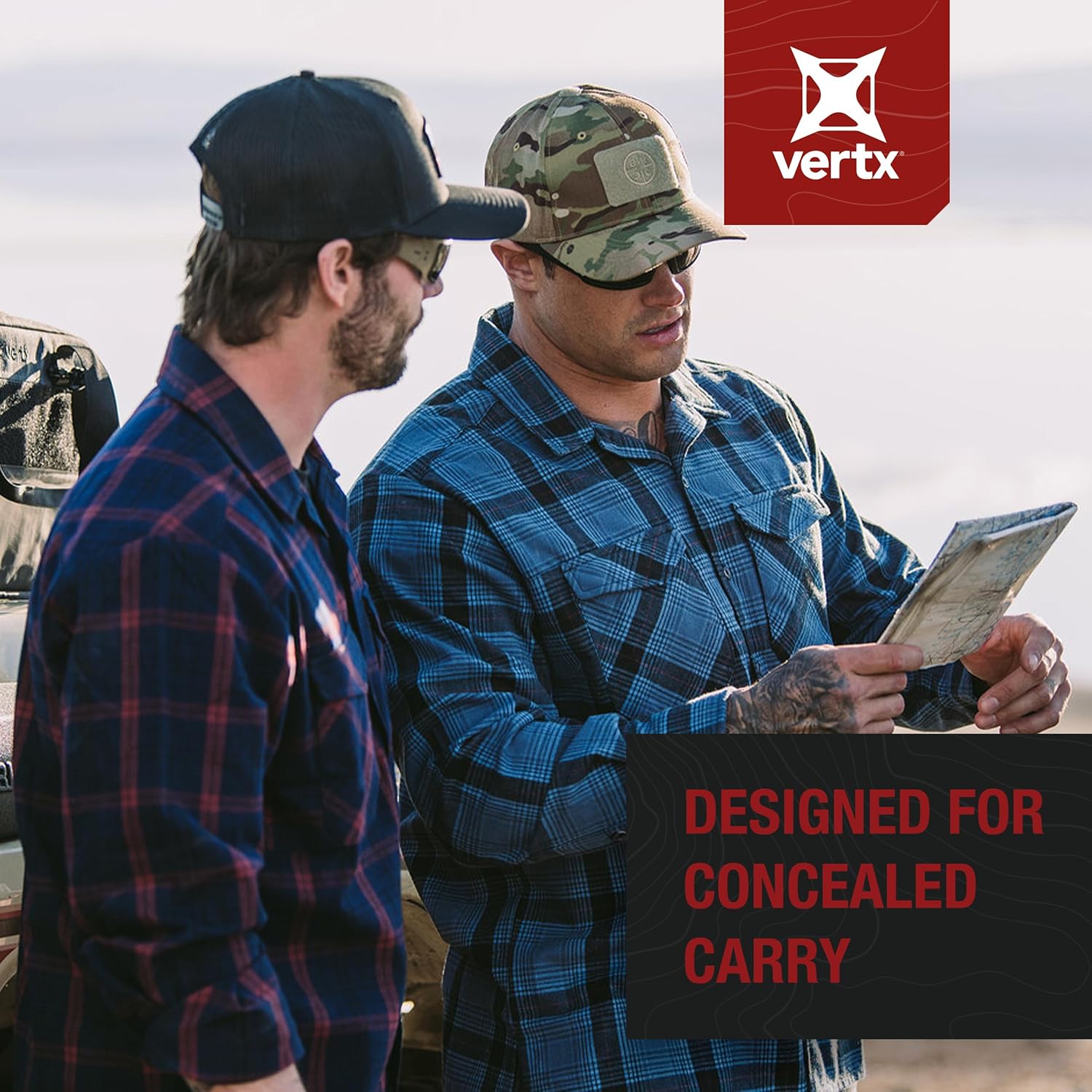 VERTX Canyon River Men's Tactical Flannel Shirt Long Sleeve