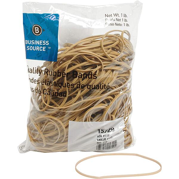 Business Source Quality Rubber Bands - Size: #117B - 7in Length x 0.1in Width - Sustainable - Rubber - Crepe - 200 / Pack