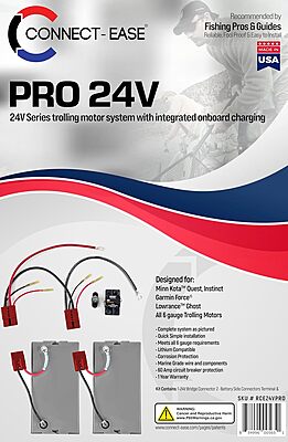 RCE24VPRO 24V Trolling Motor Connection Kit with Onboard Charging | 6-Gauge Wire | Fits Any 24 Volt Trolling Motors