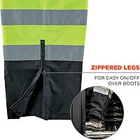 ERGODYNE GloWear 8915BK Class E Hi-Vis Rain Pants