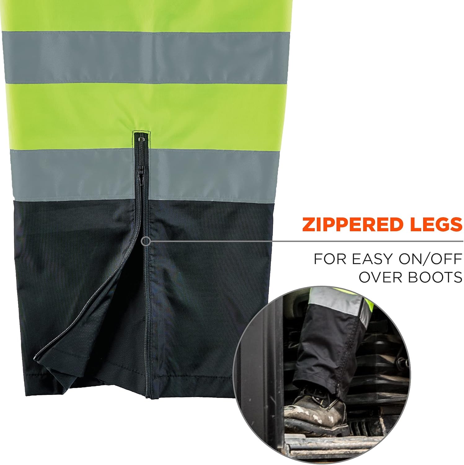 ERGODYNE GloWear 8915BK Class E Hi-Vis Rain Pants