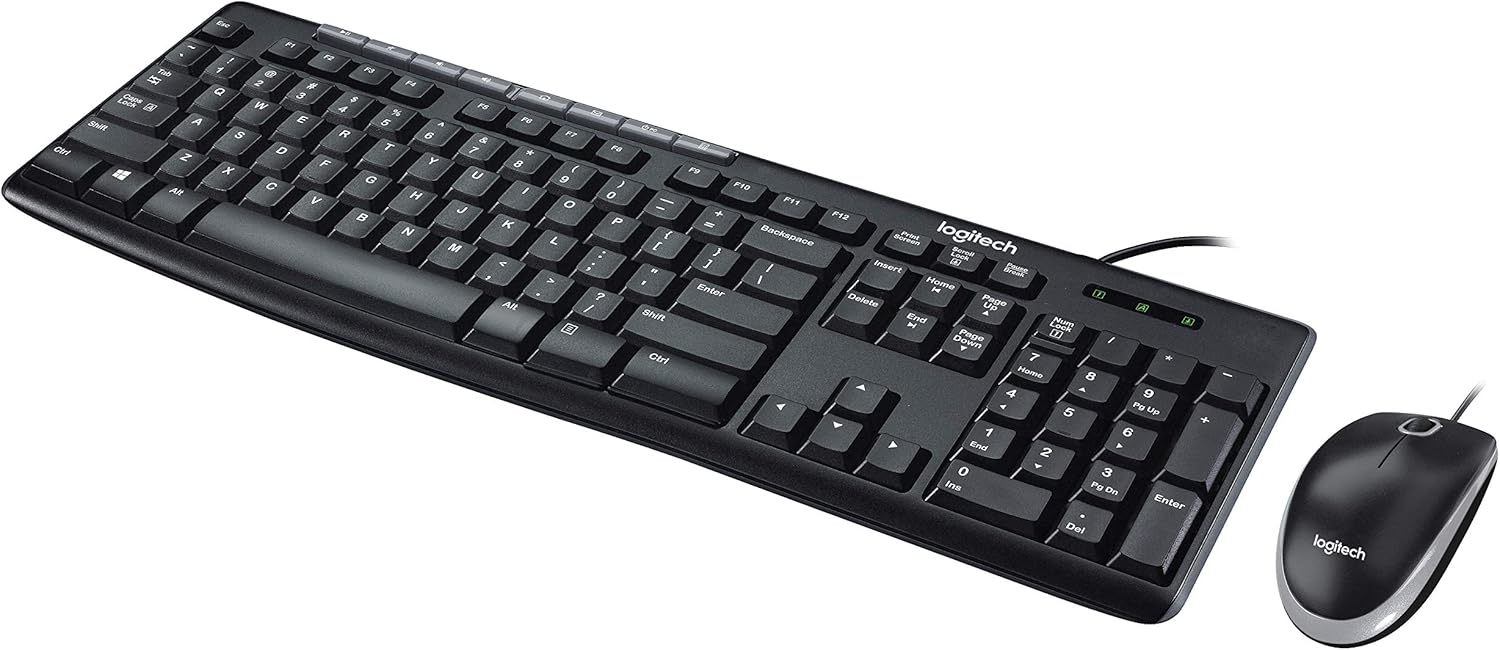 Logitech Media Combo MK200 Full-Size Keyboard and High-Definition Optical Mouse Keyboard and Mouse