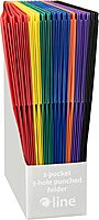 C-Line 2-Pocket Heavyweight Poly Portfolio Folder, 3-Hole Punch, Letter (11 x 8.5) - Assorted Colors, Pack of 36