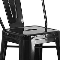 Flash Furniture Commercial Grade 30" High Black Metal Indoor-Outdoor Barstool with Removable Back Black Set of 1