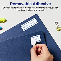 Avery Matte White Removable Rectangle Labels, Sure Feed Technology, Print-to-The-Edge, 1-13/16" x 2-3/16"