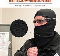 Balaclava with Spandex Top, Comfortable Wear Under Helmet, Winter Face Mask, Ergodyne N-Ferno 6822,Black One Size