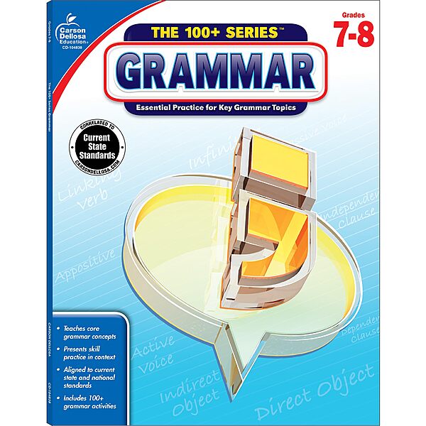 Carson Dellosa | The 100 Series: Grammar Workbook Grades 7-8, Language Arts, 128pgs (Volume 11)
