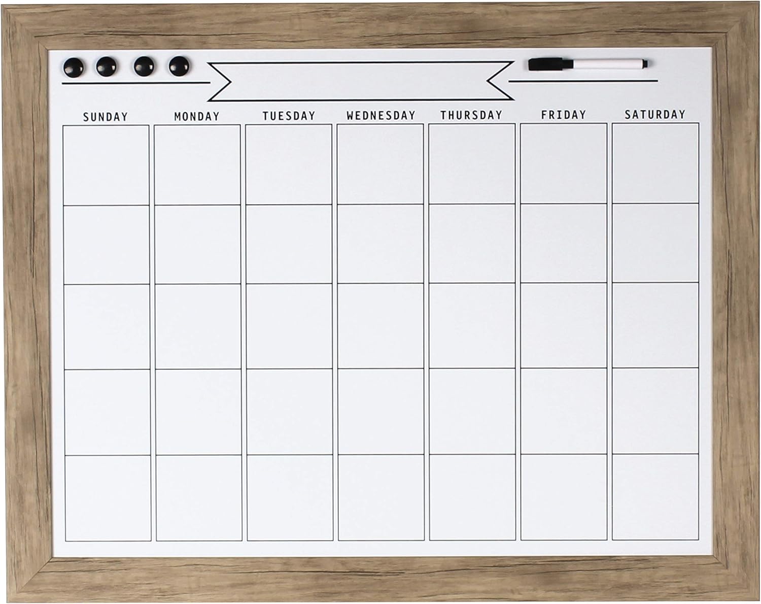 DESIGNOVATION Beatrice Framed Magnetic Dry-Erase Monthly Calendar