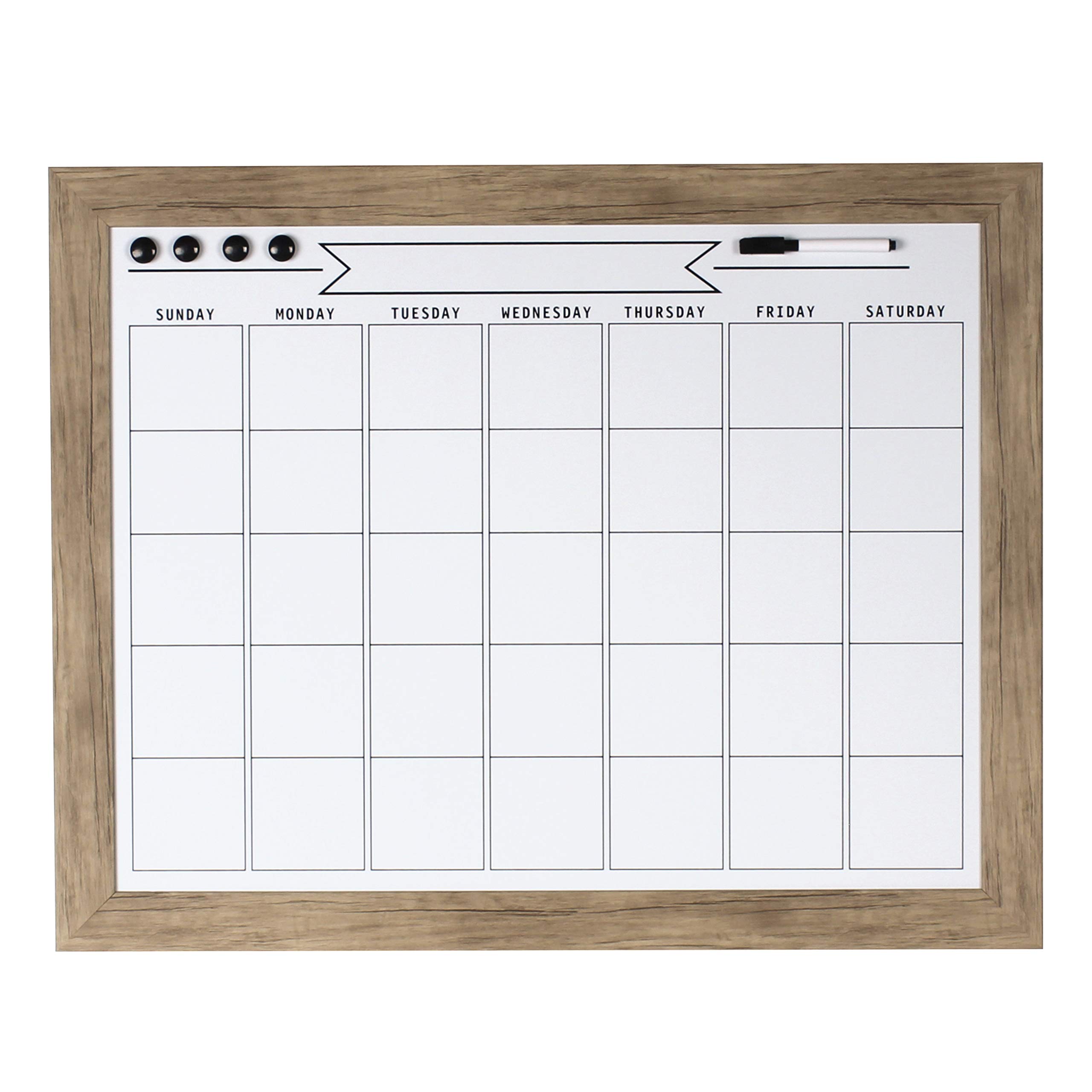 DESIGNOVATION Beatrice Framed Magnetic Dry-Erase Monthly Calendar