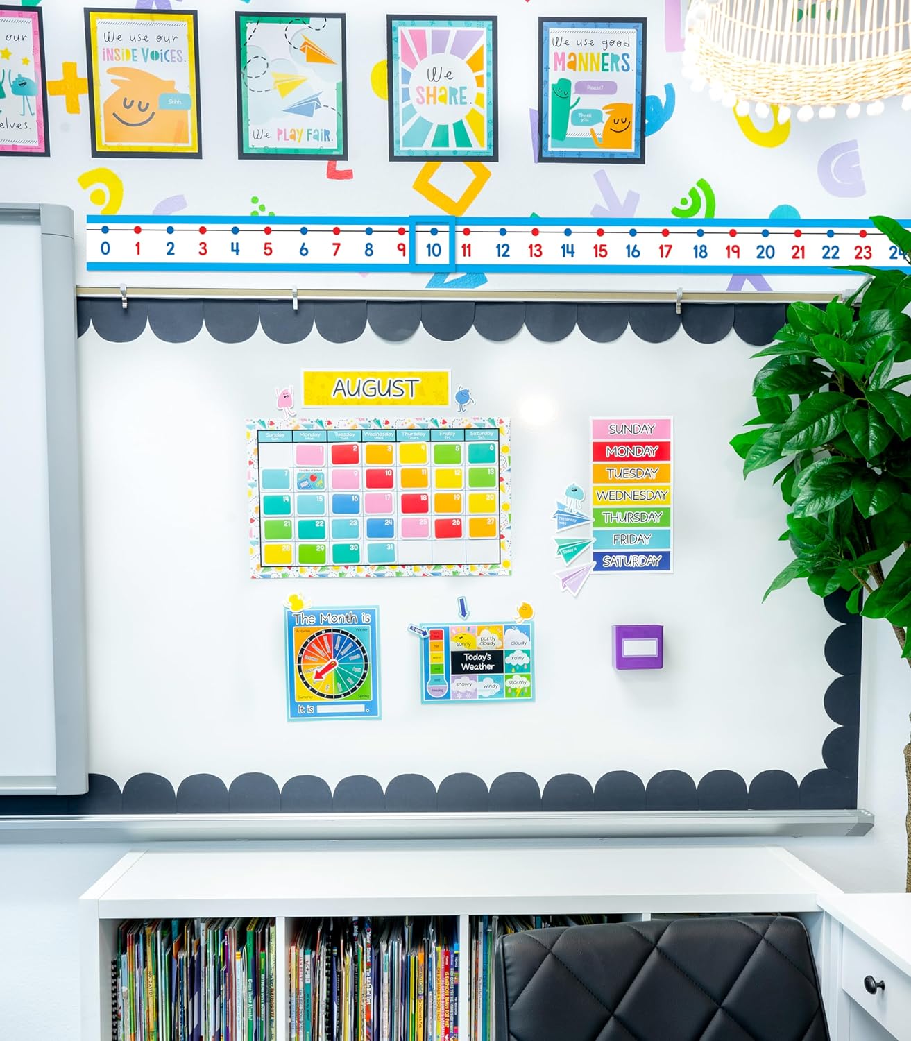 Carson Dellosa Number Line 42 pc Set, Color-Coded -20–120 Numberline With Manipulative Cutouts for Math Games, Teacher Supplies, Bulletin Board, and Wall Decor