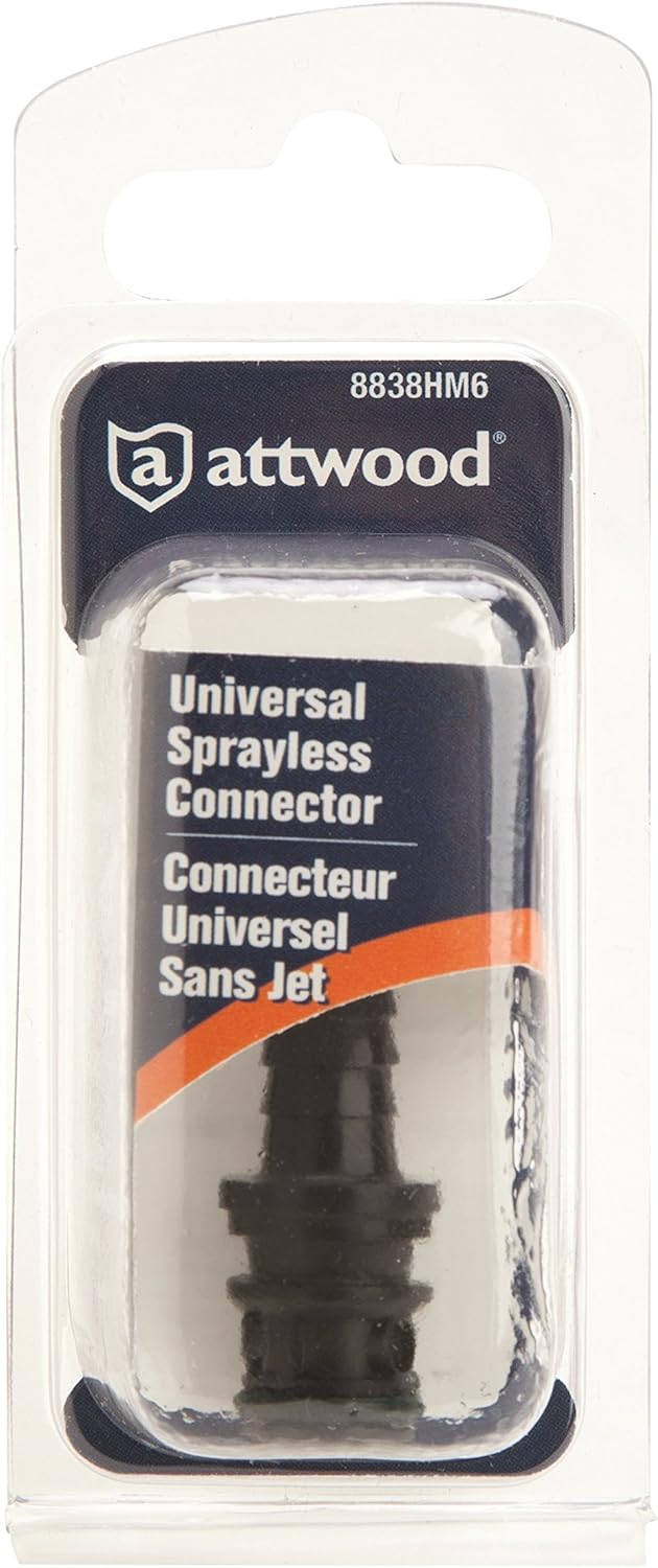 Attwood (8838HM6) Universal Sprayless Hose Connector - Hose Male (5/16"-3/8")