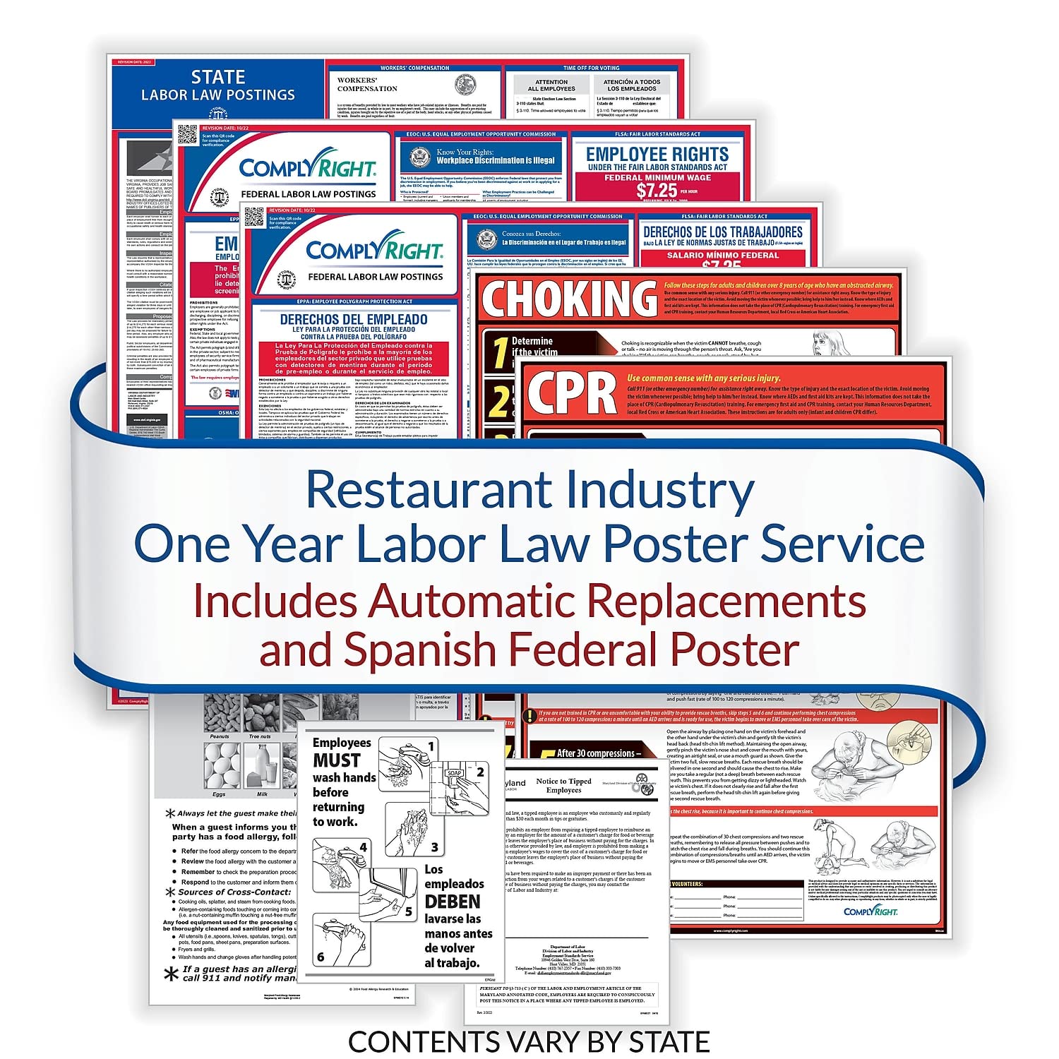 ComplyRight Restaurant Federal (Bilingual) And State (English) Labor Law 1-Year Poster Service, Arkansas