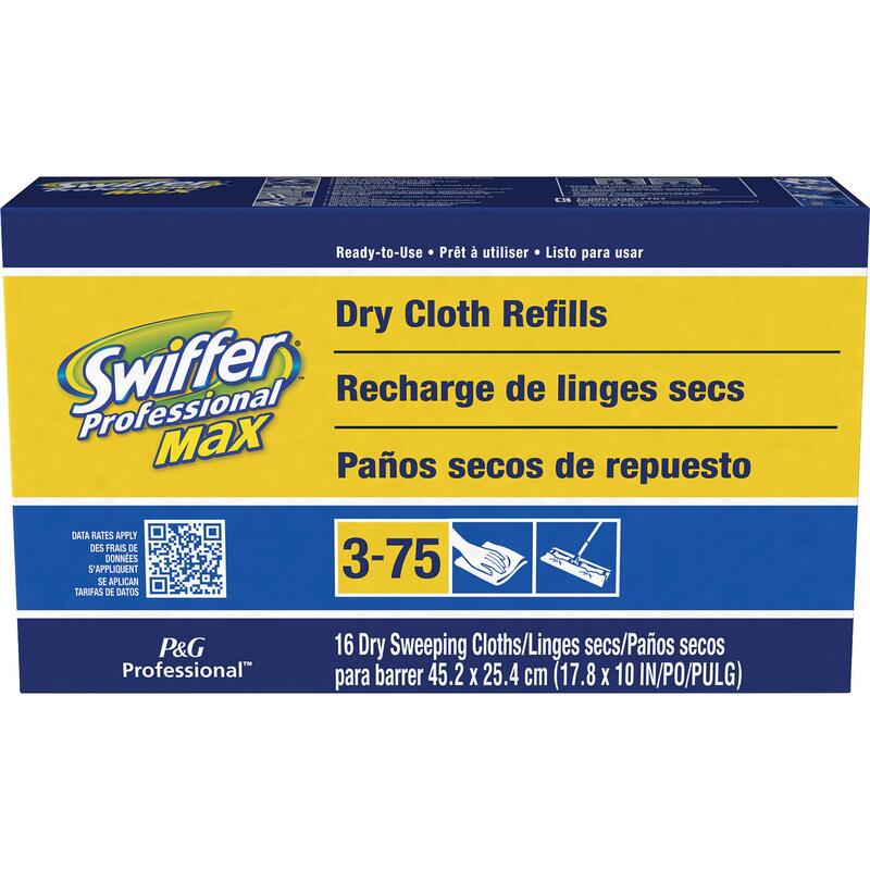 Swiffer Max Dry Cloth Refills - 17.9 x 10, White, 16/Box
