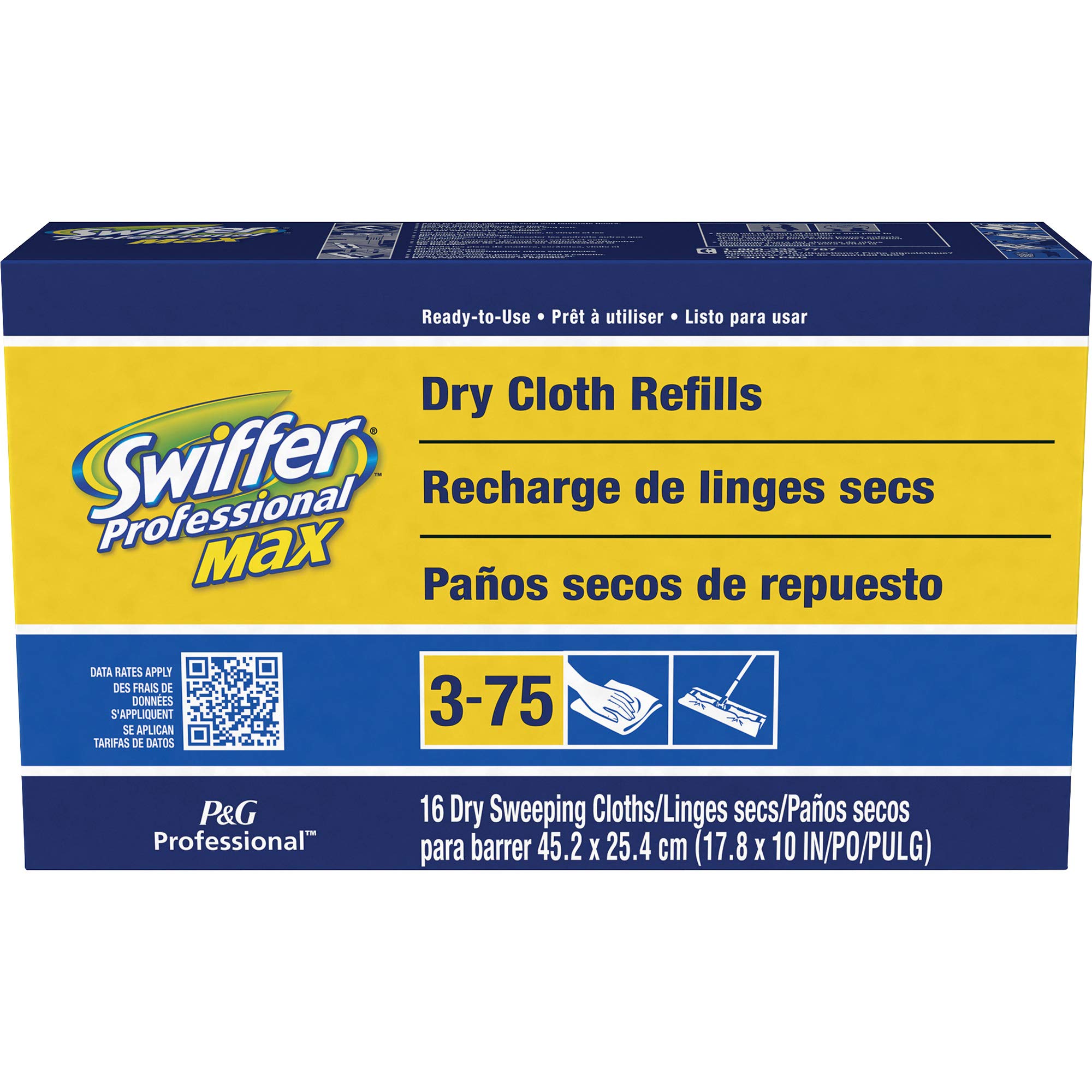Swiffer Max Dry Cloth Refills - 17.9 x 10, White, 16/Box